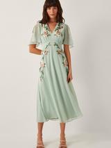 上品【Phase Eight】Nora シフォン フローラル 花 ラップ ドレス PHASE EIGHT Nora Chiffon Floral Midi Dress in Multi | endource