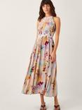 Monsoon Mia Watercolour Floral Midi Dress, Multi