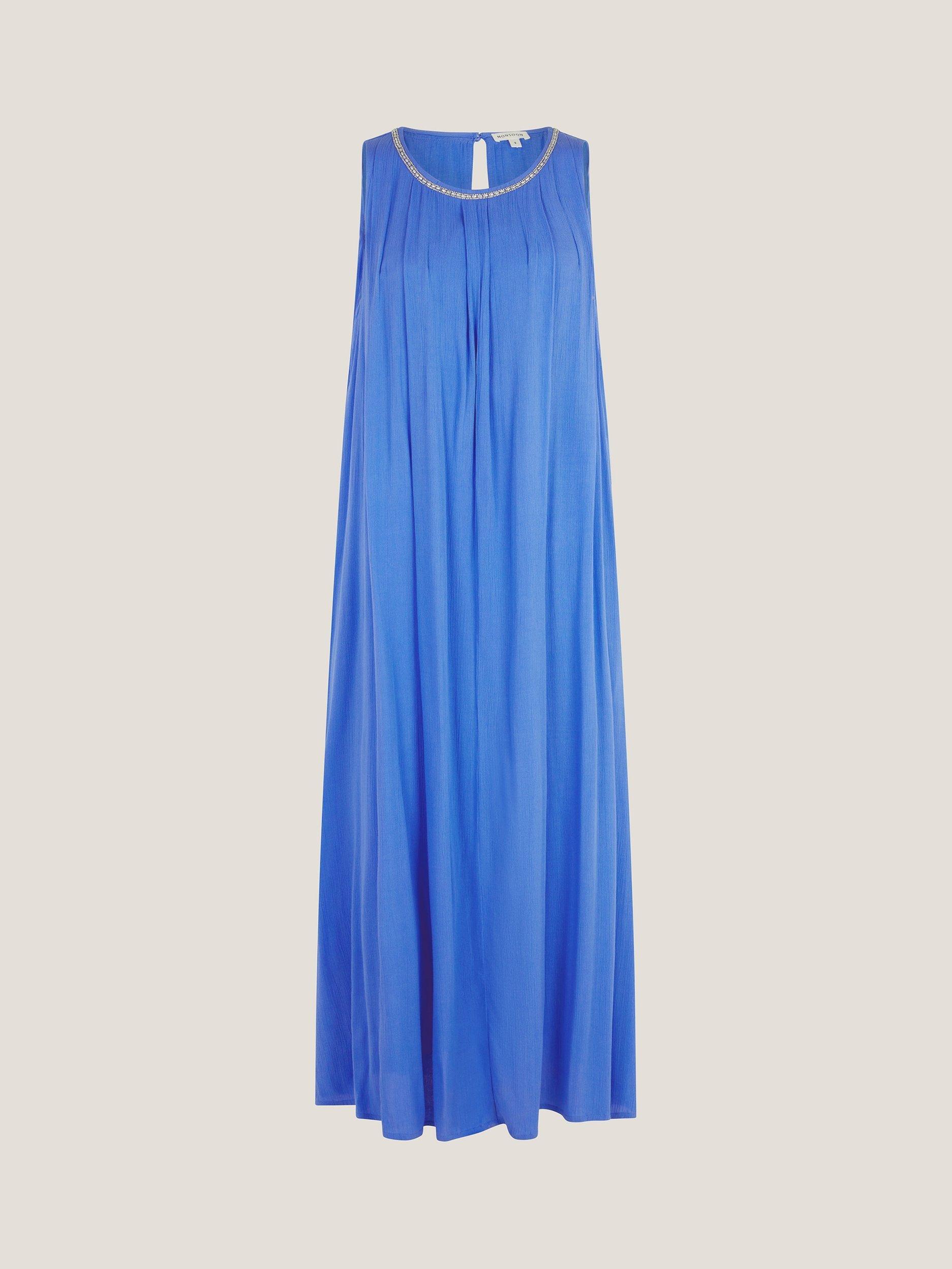 Product image 3 of 5, which shows Monsoon Luna Sleeveless Maxi Dress, Mid Blue, S