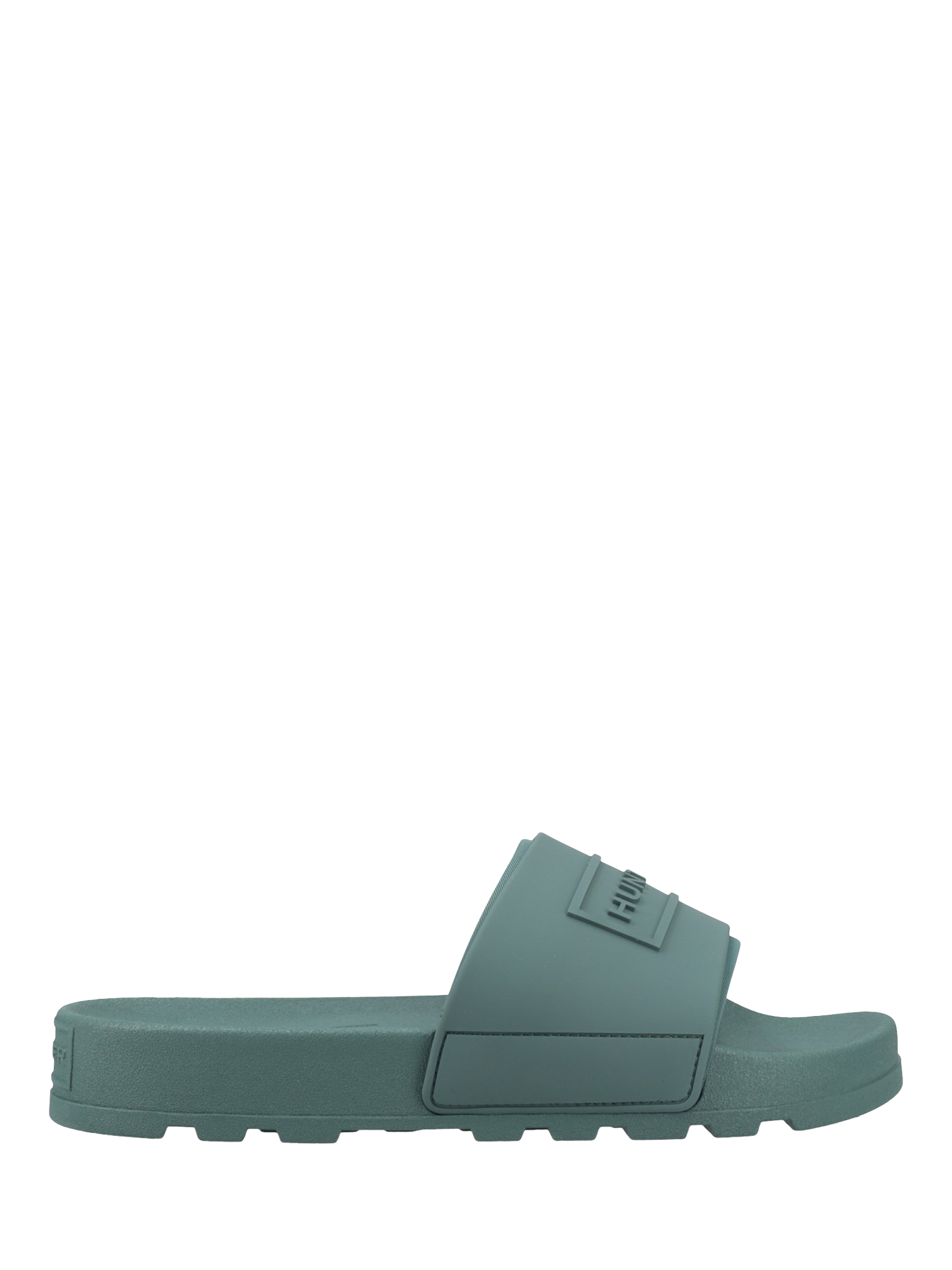 Hunter Core Embossed Slider Sandals, Green