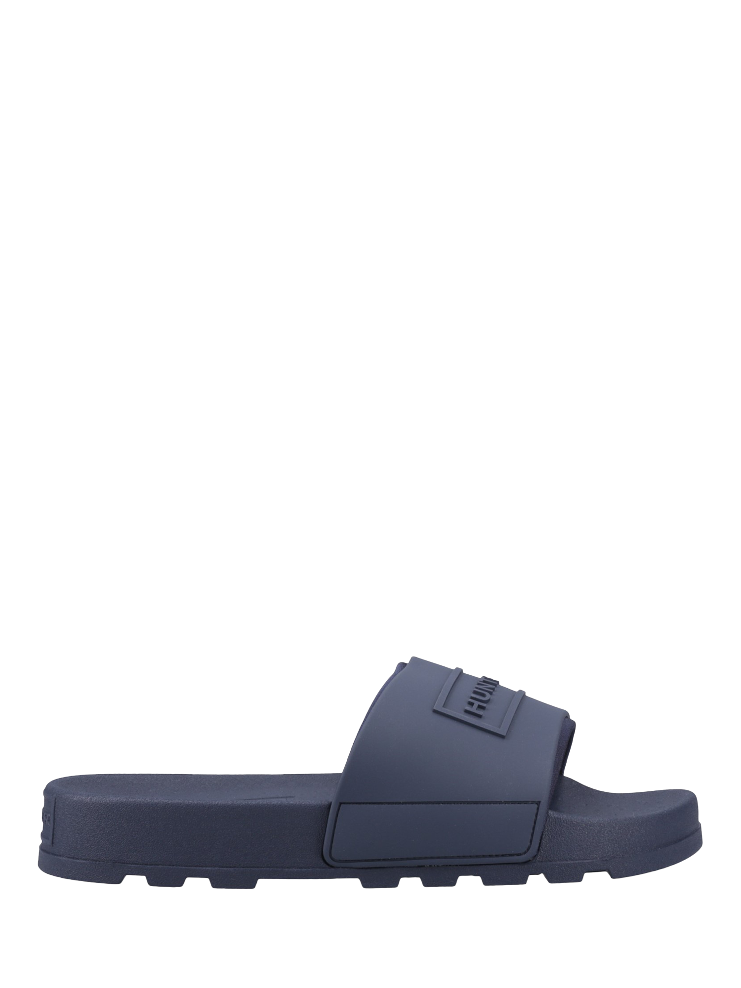 Hunter Core Embossed Slider Sandals, Navy