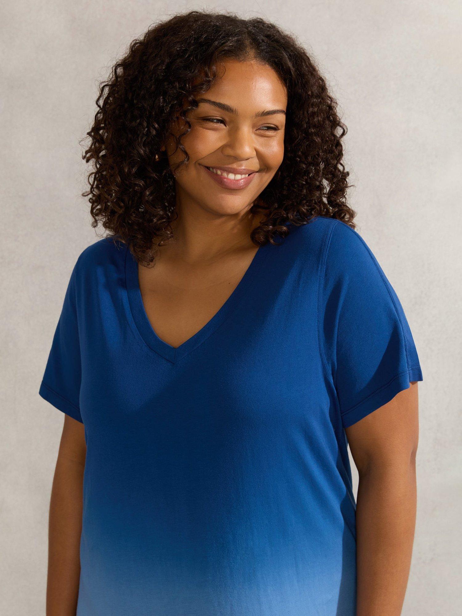 Product image 4 of 6, which shows Live Unlimited Ombre T-Shirt Dress, Blue, 22