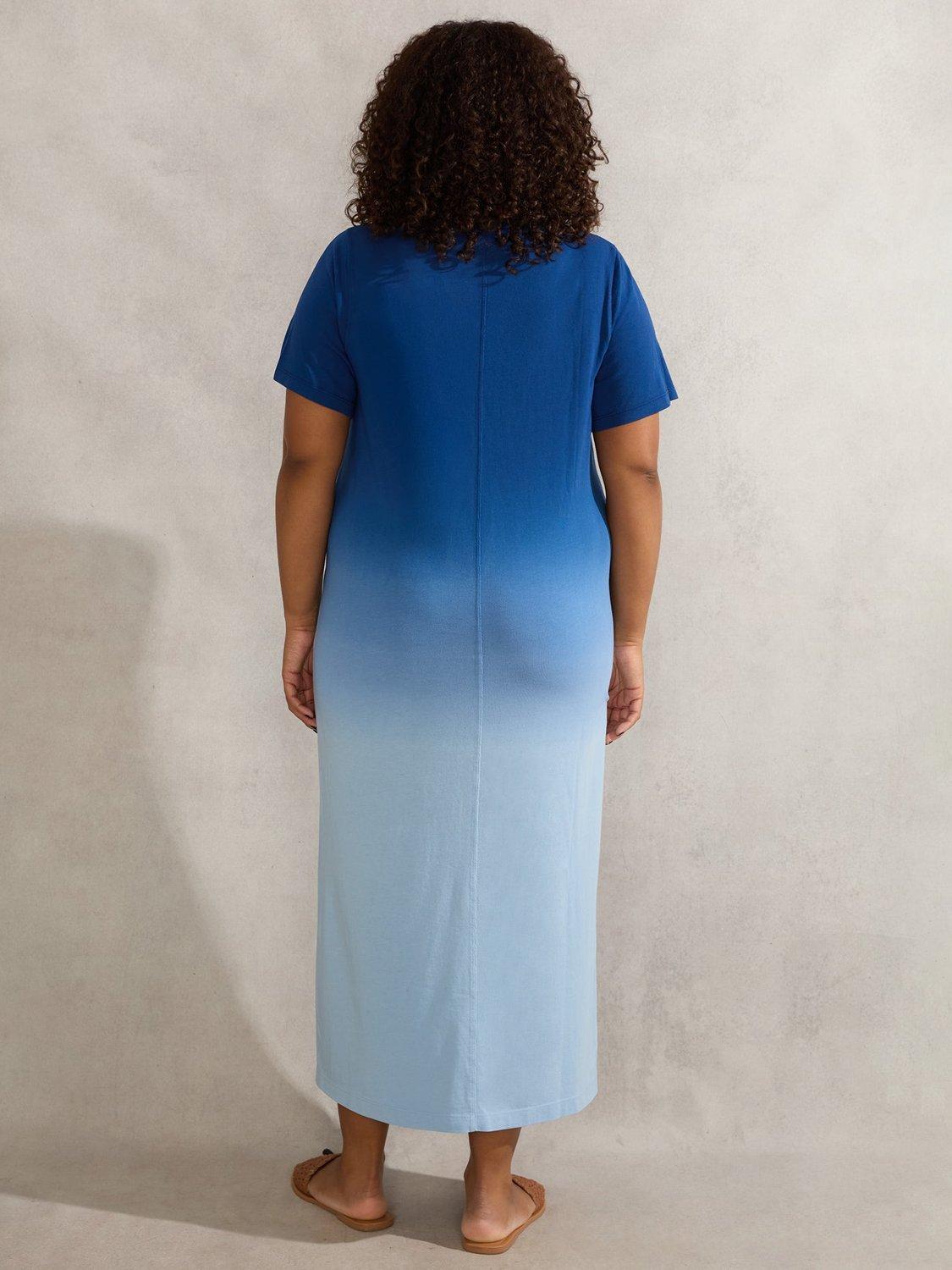 Product image 6 of 6, which shows Live Unlimited Ombre T-Shirt Dress, Blue, 22