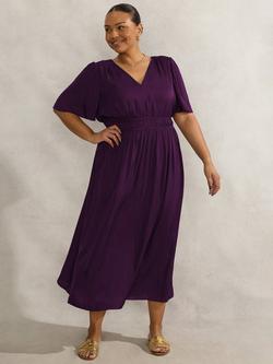 Live Unlimited Curve Pleated Midi Dress, Purple, Purple