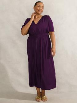 Live Unlimited Curve Pleated Midi Dress, Purple - view 2, Purple