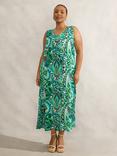 Live Unlimited Curve Paisley Sleeveless Midi Dress, Green/Multi, Green/Multi