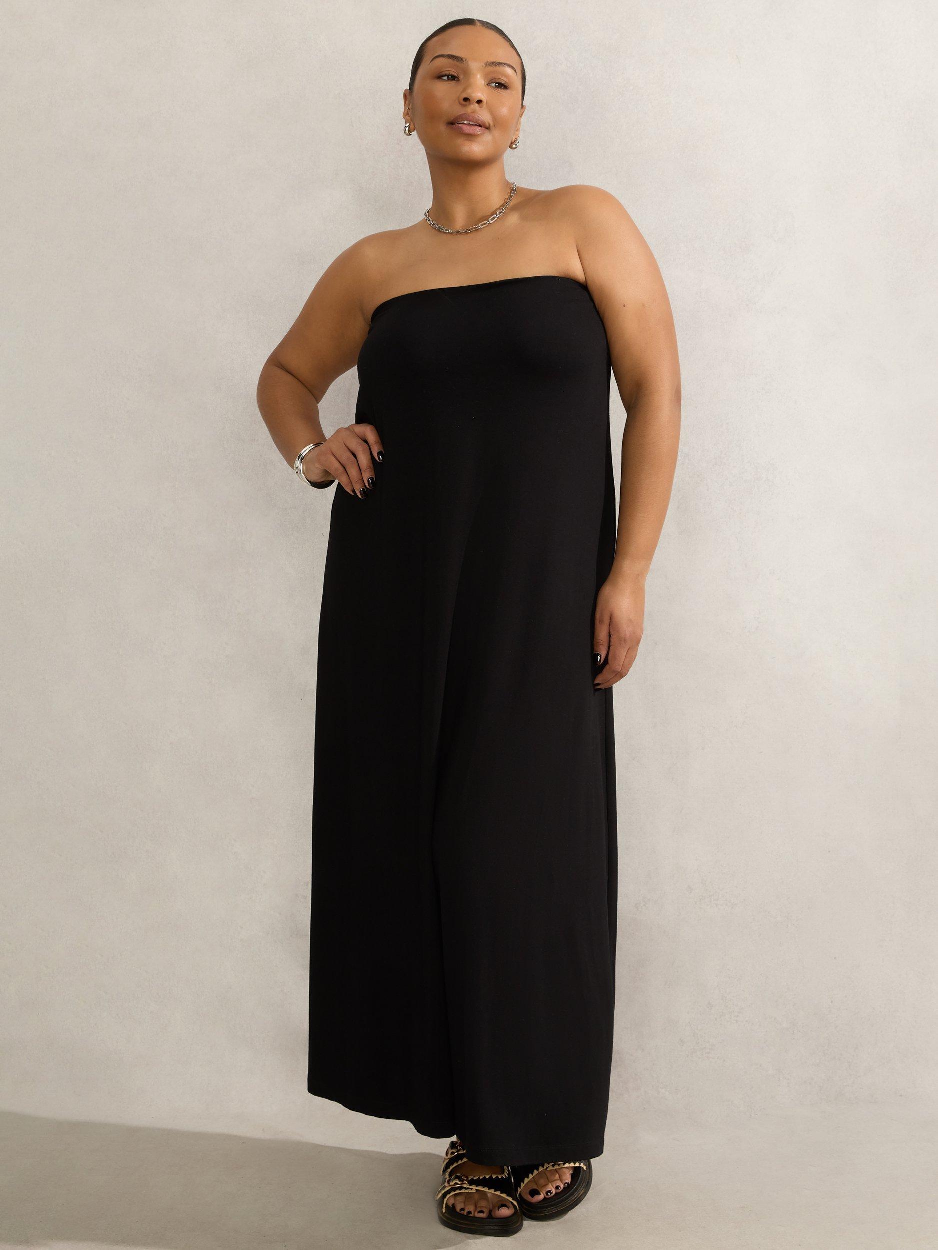 Product image 3 of 6, which shows Live Unlimited Curve Bandeau Jersey Dress, Black, 12