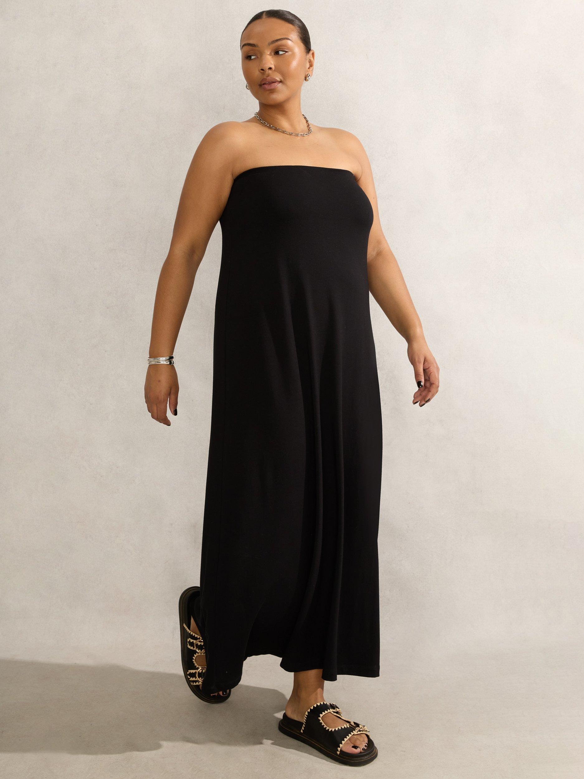 Product image 4 of 6, which shows Live Unlimited Curve Bandeau Jersey Dress, Black, 12