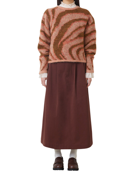 SUNCOO Page Swirl Crew Neck Jumper, Pink Multi, Pink Multi