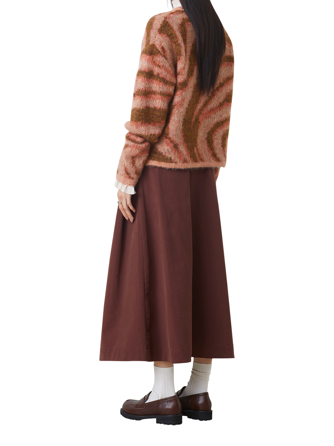 Product image 4 of 4, which shows SUNCOO Page Swirl Crew Neck Jumper, Pink Multi, 8