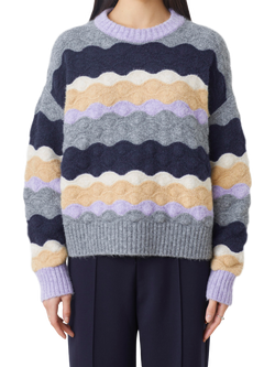SUNCOO Panayo Wavy Stripe Jumper, Multi - view 2, Multi