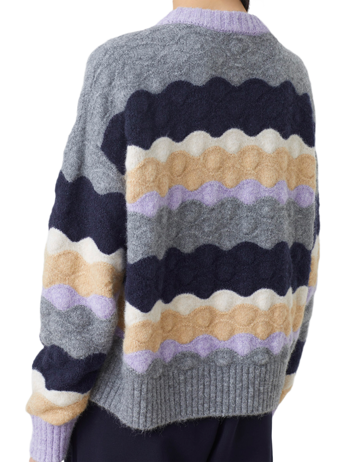 Product image 4 of 5, which shows SUNCOO Panayo Wavy Stripe Jumper, Multi, 8