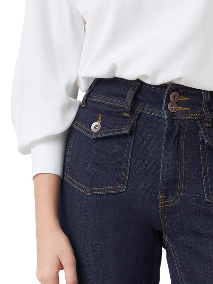 SUNCOO Riley Flared Denim Jeans, Navy - view 2, Navy