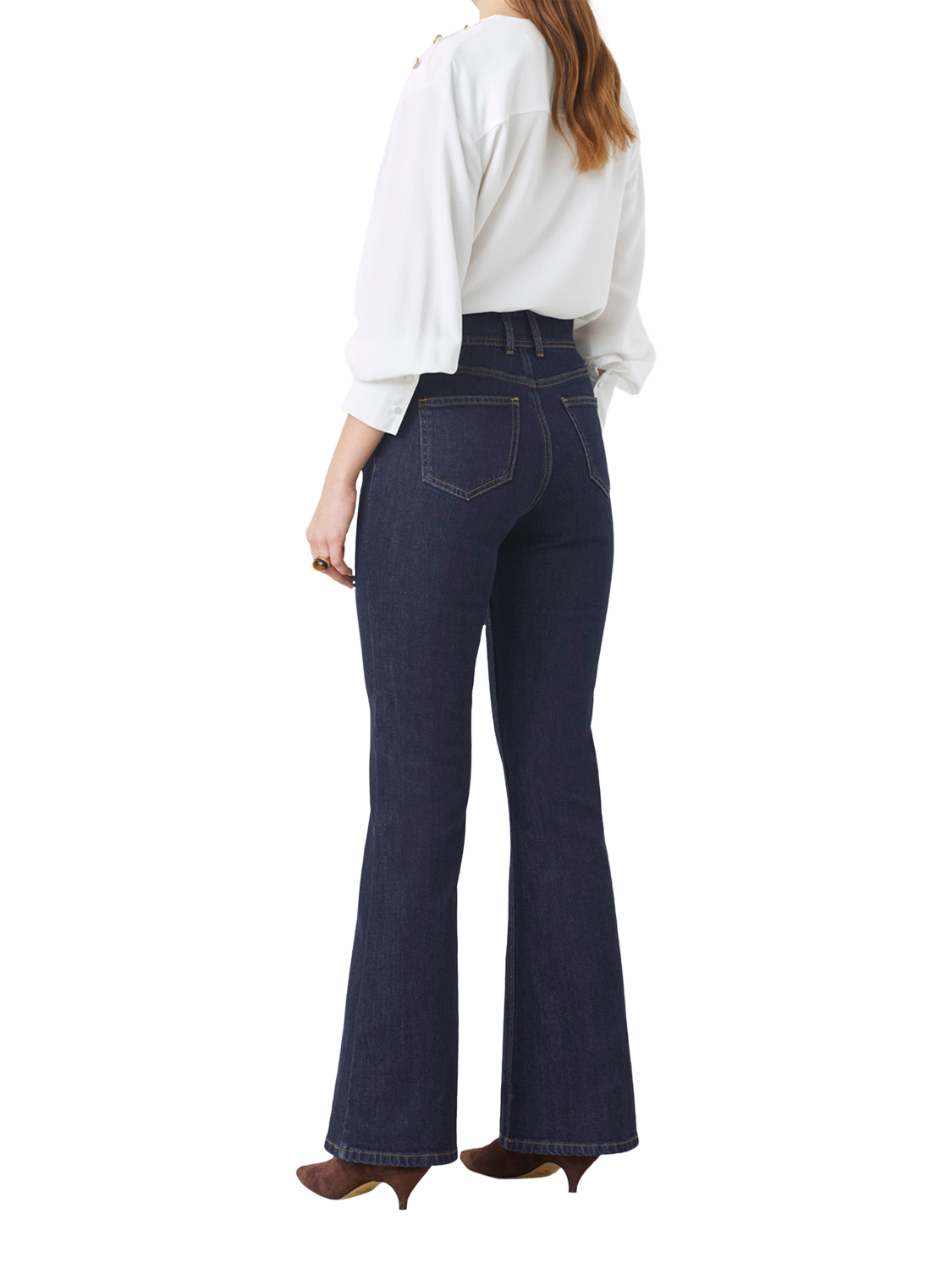 Product image 3 of 3, which shows SUNCOO Riley Flared Denim Jeans, Navy, 8