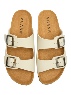 V.GAN Vegan Mango Comfort Footbed Sandals, Cream - view 2, Cream