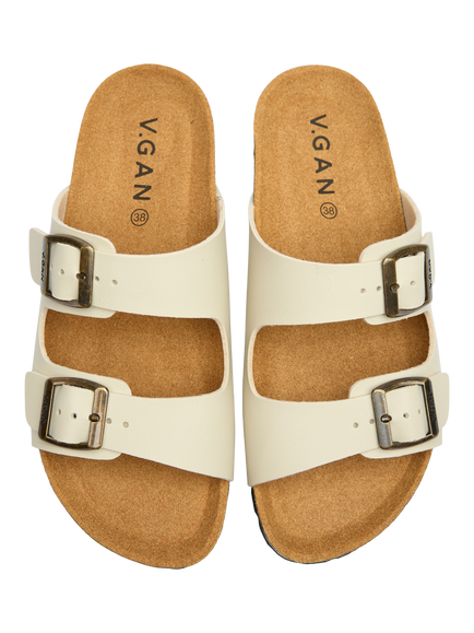 V.GAN Vegan Mango Comfort Footbed Sandals - view 2, Cream