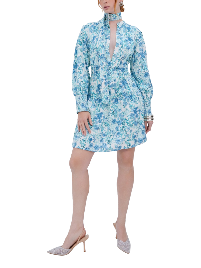 Product image 1 of 3, which shows Raishma Veronica Floral Dress, Blue, 8