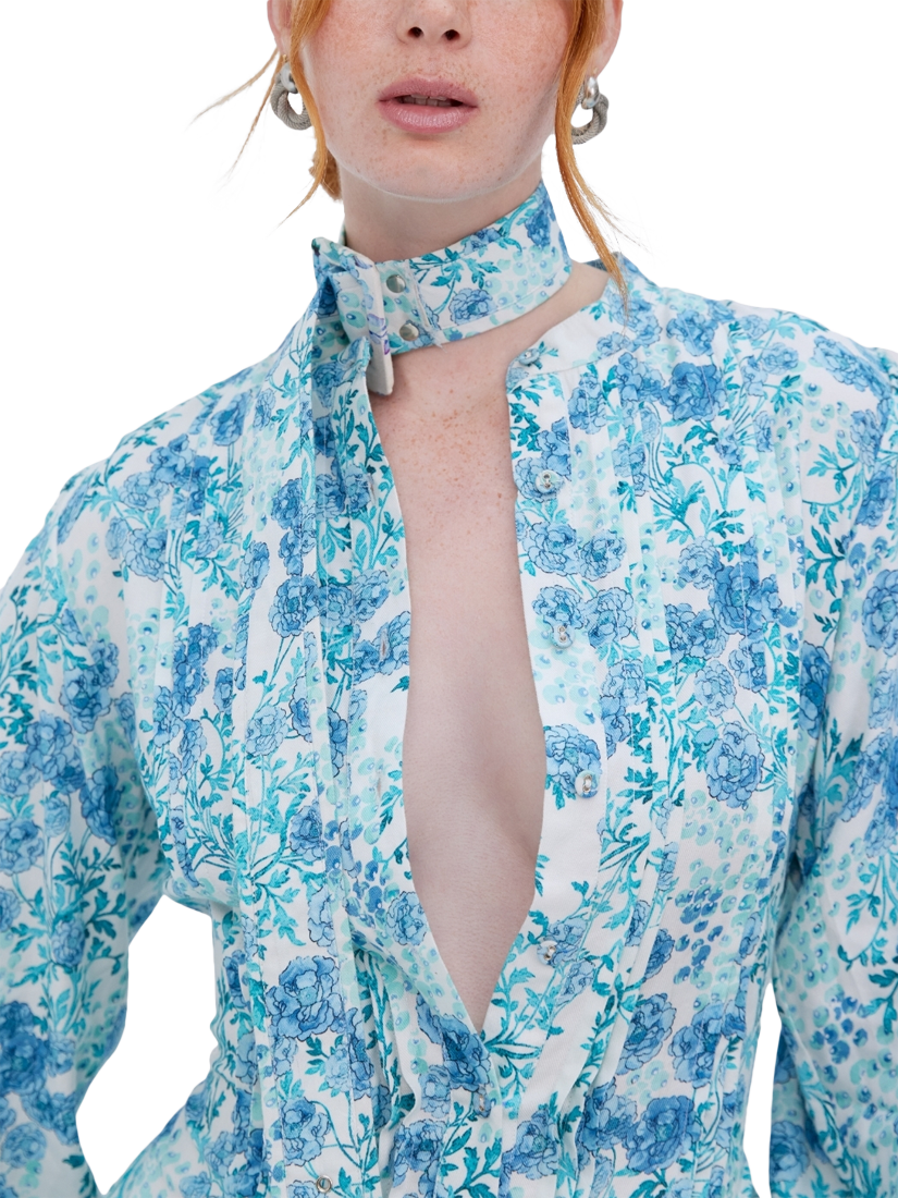 Product image 2 of 3, which shows Raishma Veronica Floral Dress, Blue, 8