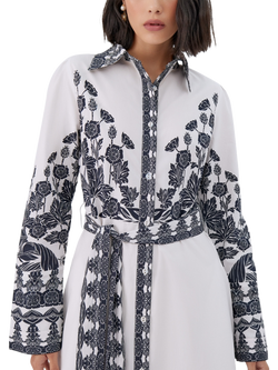 Raishma Faith Monochrome Shirt Dress, White - view 2, White