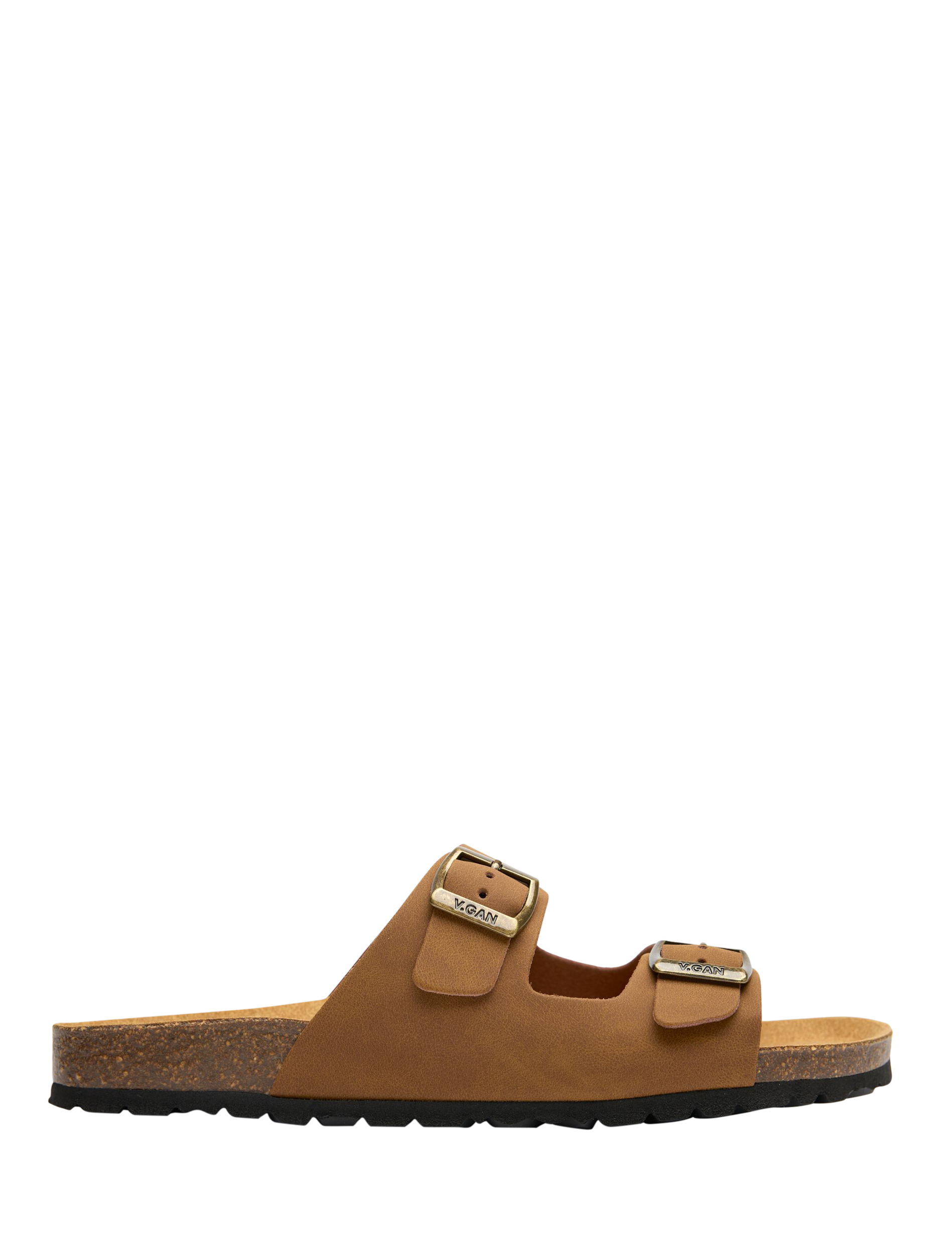 Product image 1 of 3, which shows V.GAN Vegan Mango Comfort Footbed Sandals, Tan, 6
