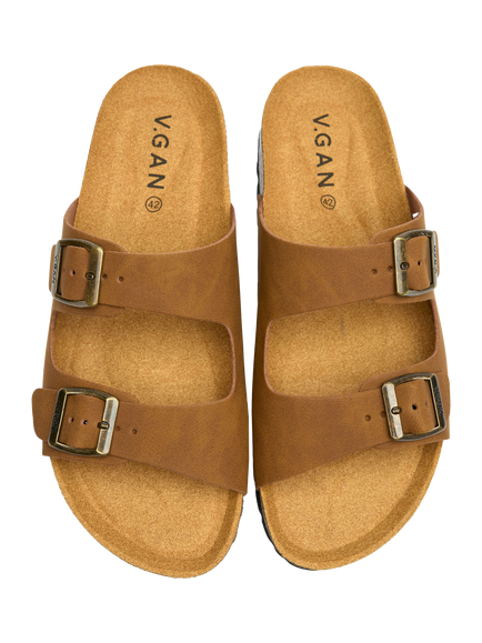 V.GAN Vegan Mango Comfort Footbed Sandals, Tan - view 2, Tan