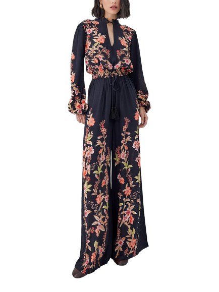 Raishma Viviana Floral Jumpsuit, Black, Black