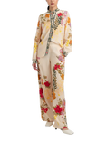 Raishma Nancy Floral Wide Leg Trousers, Cream
