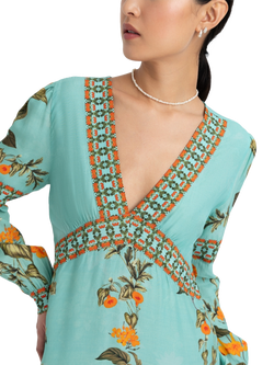 Raishma Elsa Floral Dress, Blue - view 2, Blue