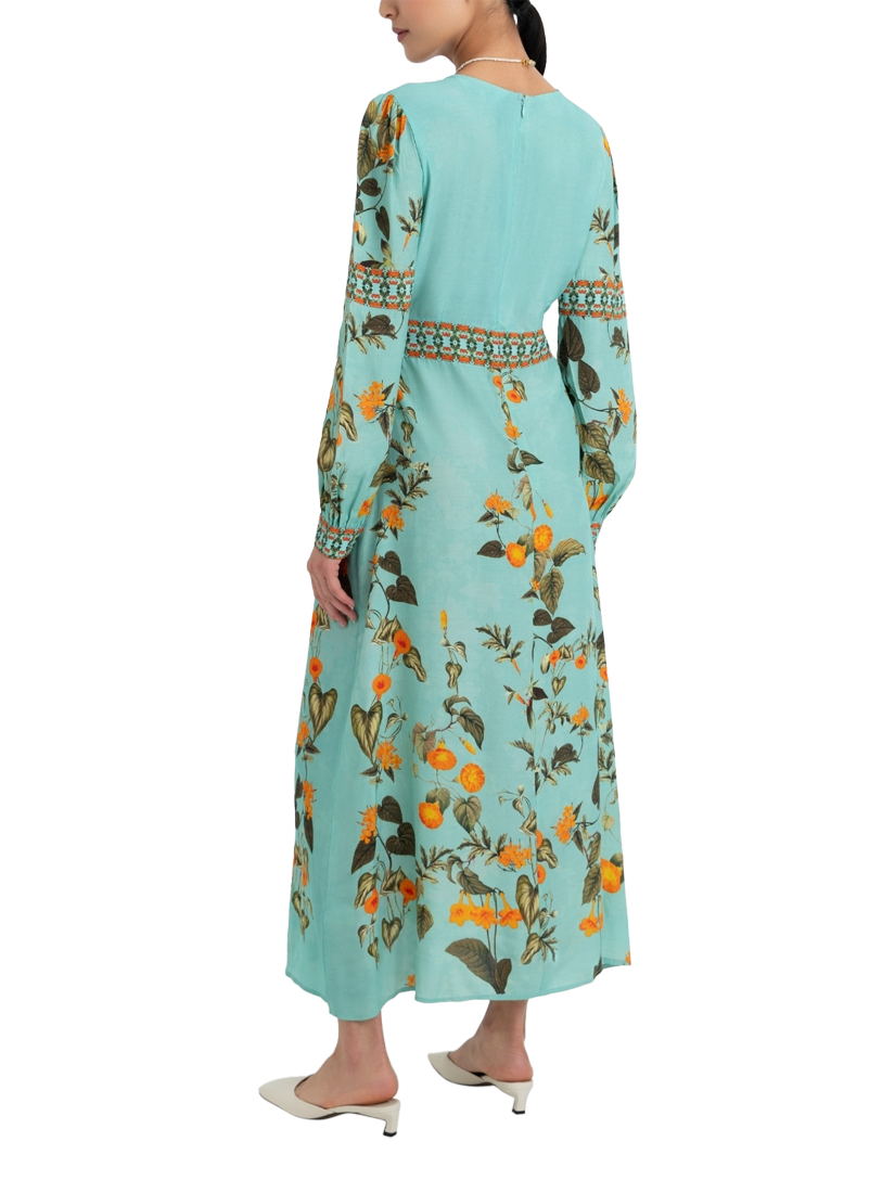 Product image 3 of 3, which shows Raishma Elsa Floral Dress, Blue, 8
