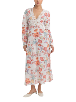 Raishma Evelyn Floral Dress, White, White