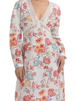 Raishma Evelyn Floral Dress, White - view 2, White