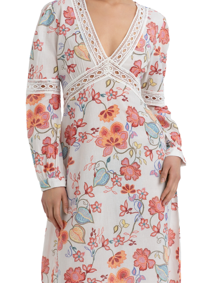 Raishma Evelyn Floral Dress, White - view 2, White