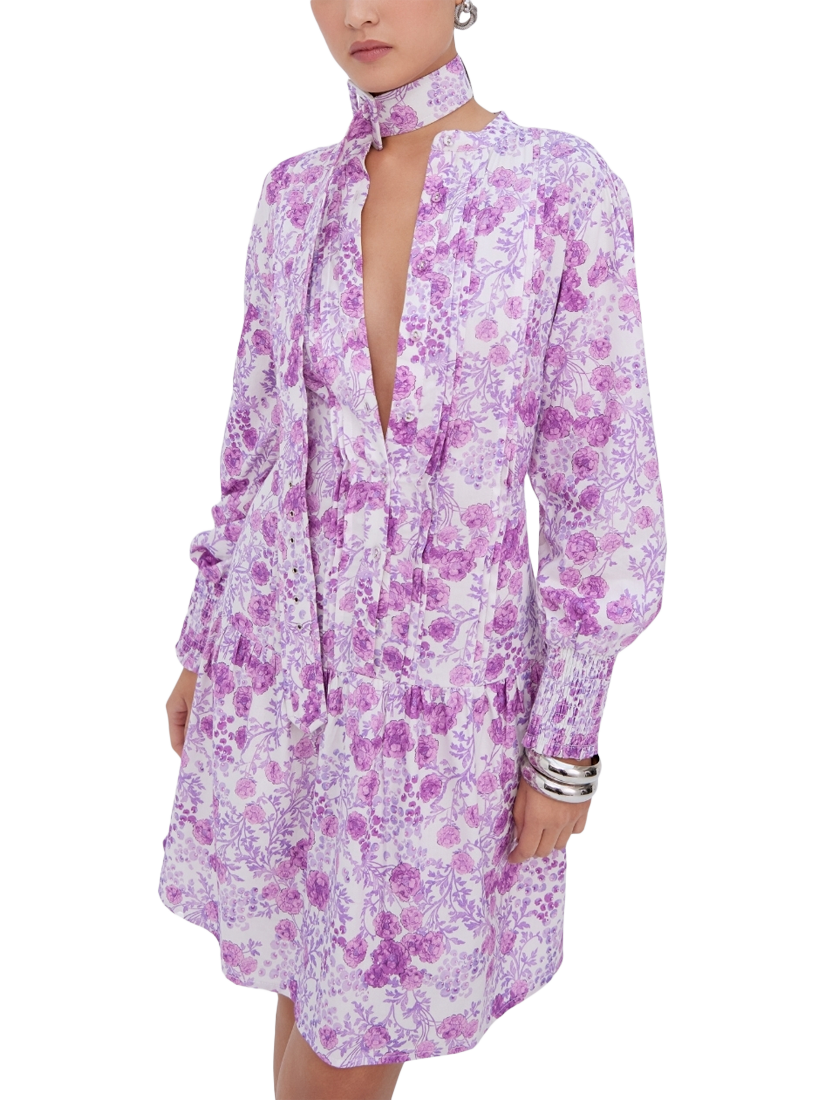 Product image 2 of 3, which shows Raishma Veronica Floral Dress, Lilac, 8