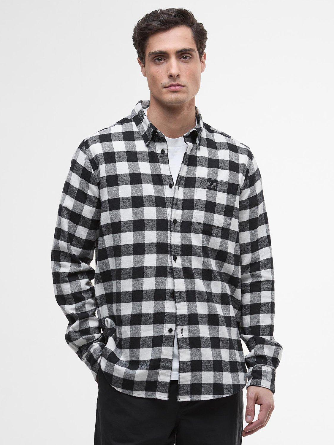 Product image 1 of 6, which shows Barbour International Blackstreak Check Cotton Shirt, Black, S