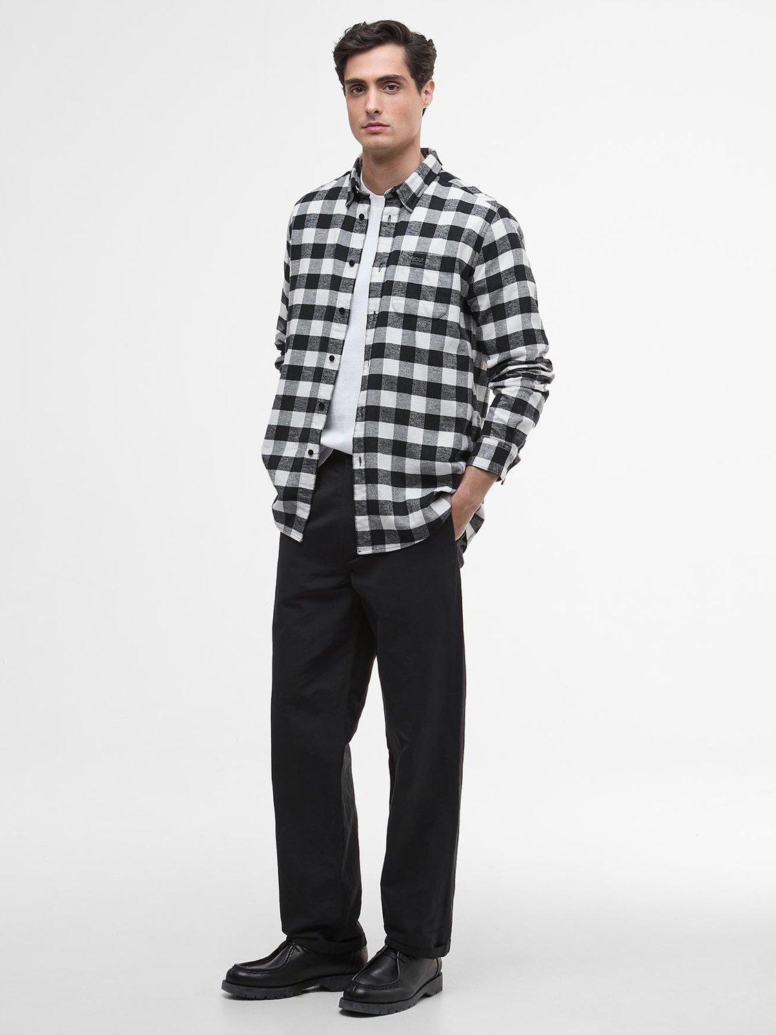 Product image 3 of 6, which shows Barbour International Blackstreak Check Cotton Shirt, Black, S