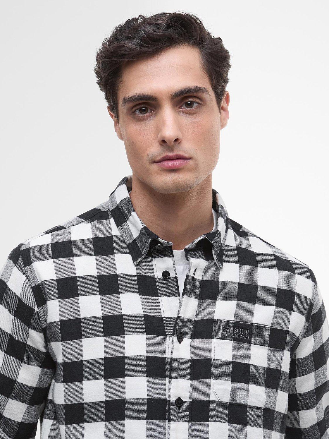 Product image 5 of 6, which shows Barbour International Blackstreak Check Cotton Shirt, Black, S