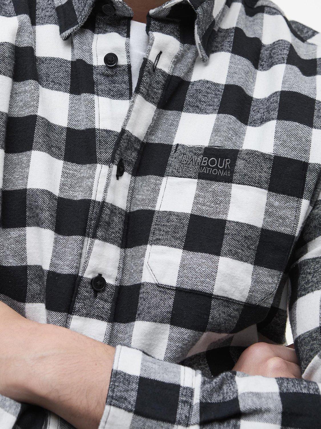 Product image 6 of 6, which shows Barbour International Blackstreak Check Cotton Shirt, Black, S
