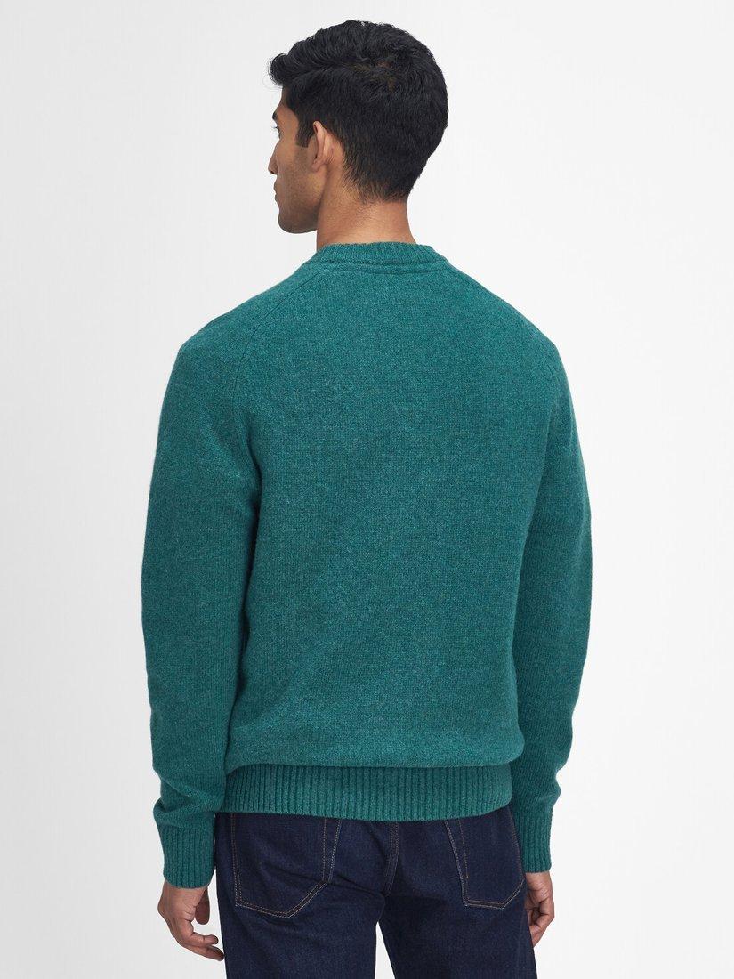 Product image 2 of 7, which shows Barbour Grangetown Crew Neck Wool Jumper, Green, M