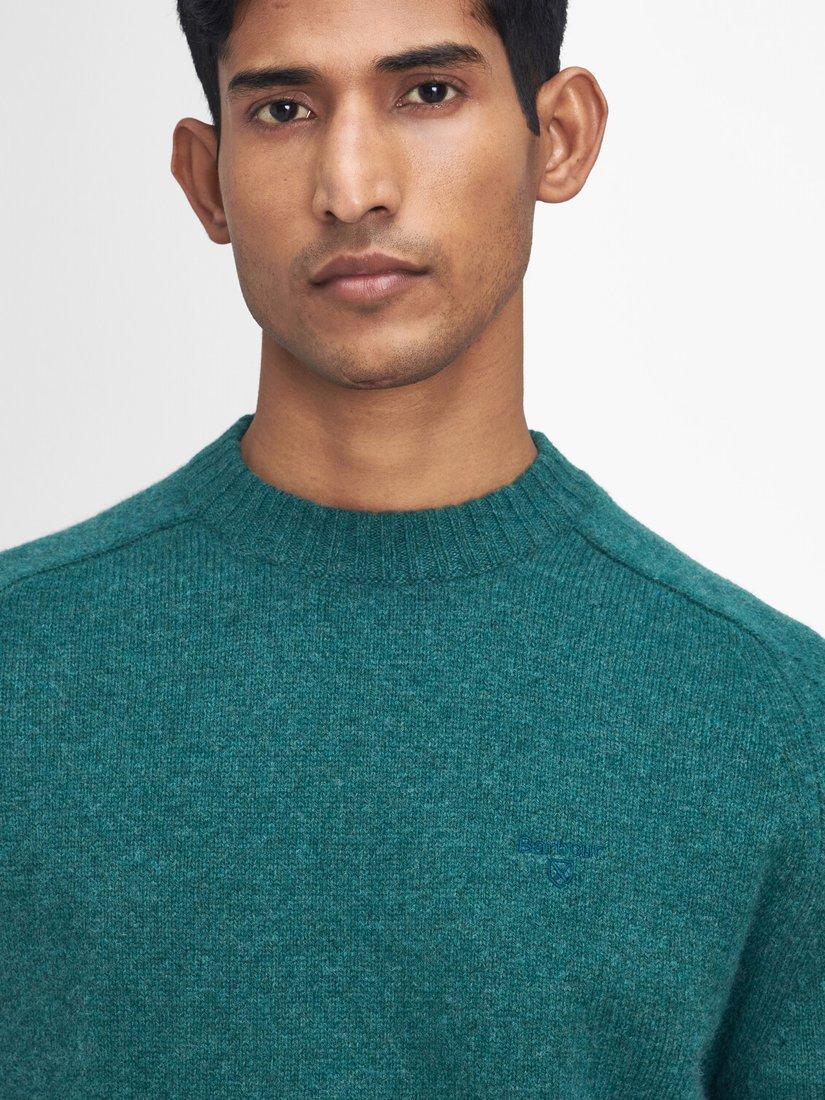 Product image 3 of 7, which shows Barbour Grangetown Crew Neck Wool Jumper, Green, M