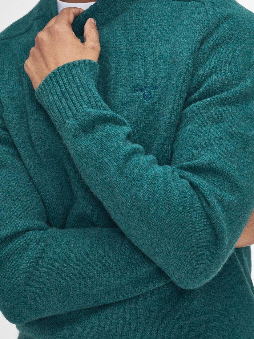 Product image 4 of 7, which shows Barbour Grangetown Crew Neck Wool Jumper, Green, M