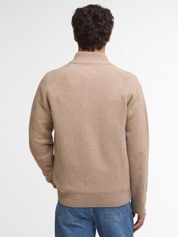 Barbour Grangetown Half Zip Wool Jumper - view 2, Washed Stone