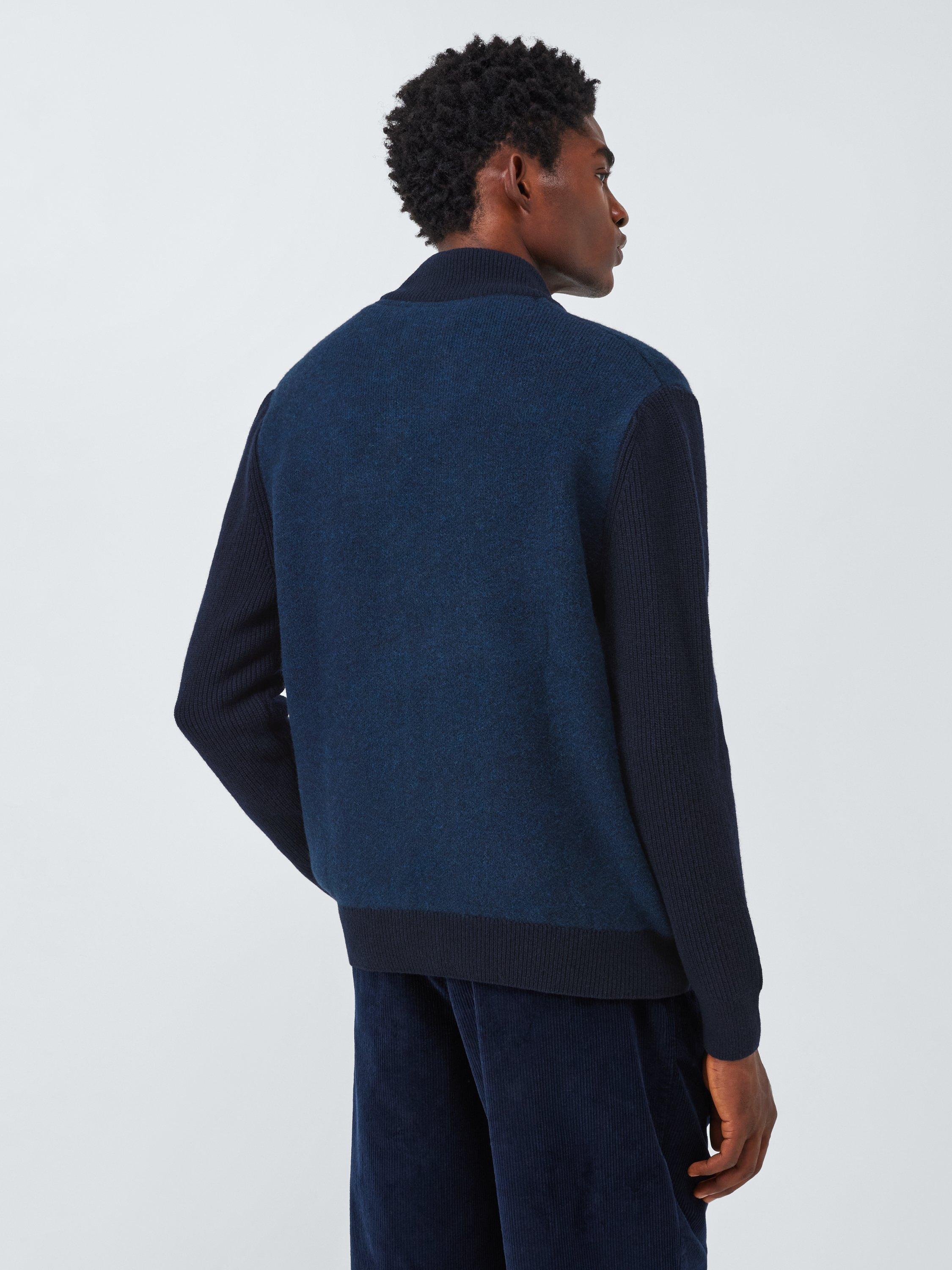 Product image 2 of 6, which shows Barbour Tomorrow's Archive Milburn Zip-Up Jumper, Navy, M