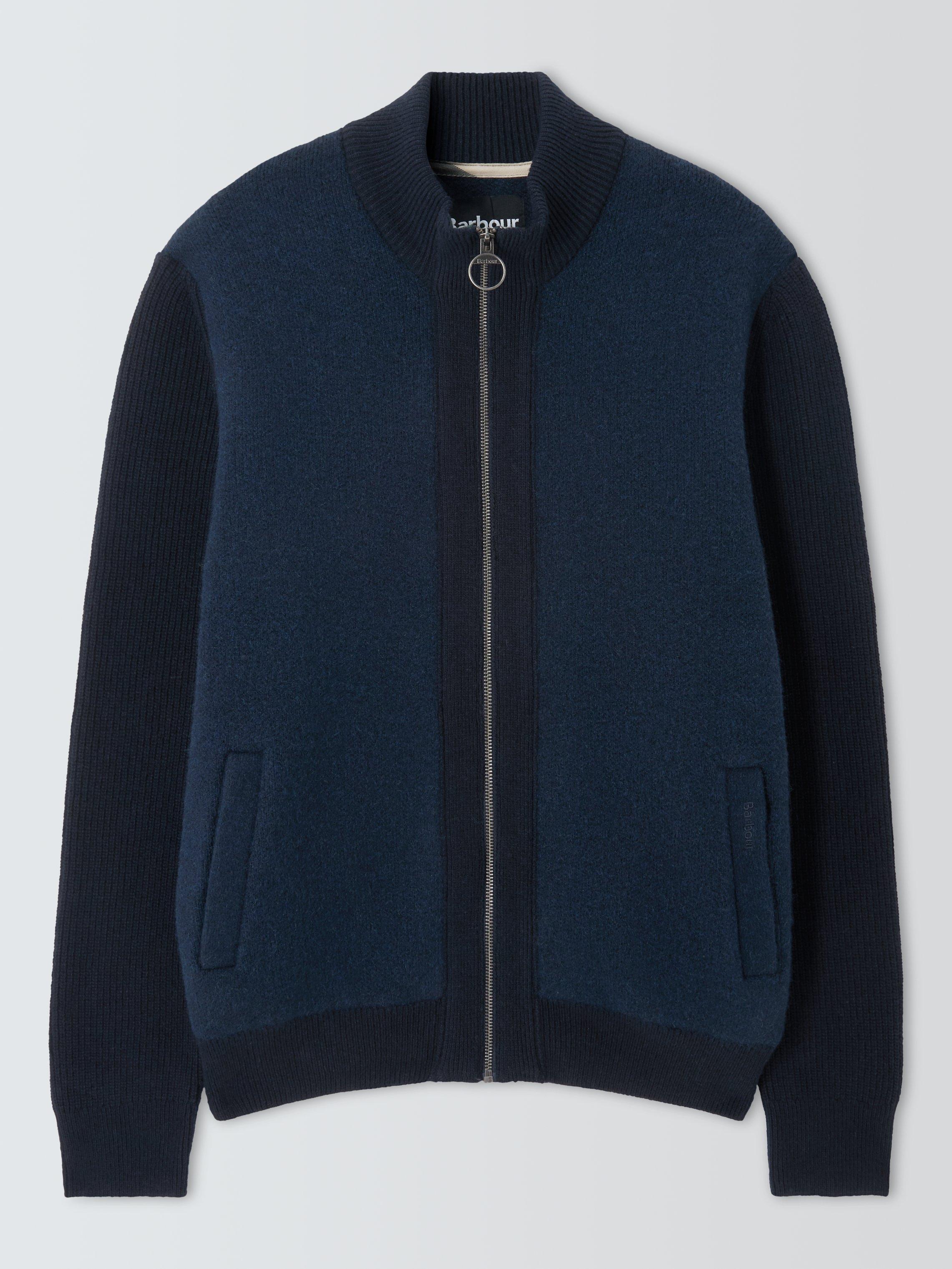 Product image 4 of 6, which shows Barbour Tomorrow's Archive Milburn Zip-Up Jumper, Navy, M