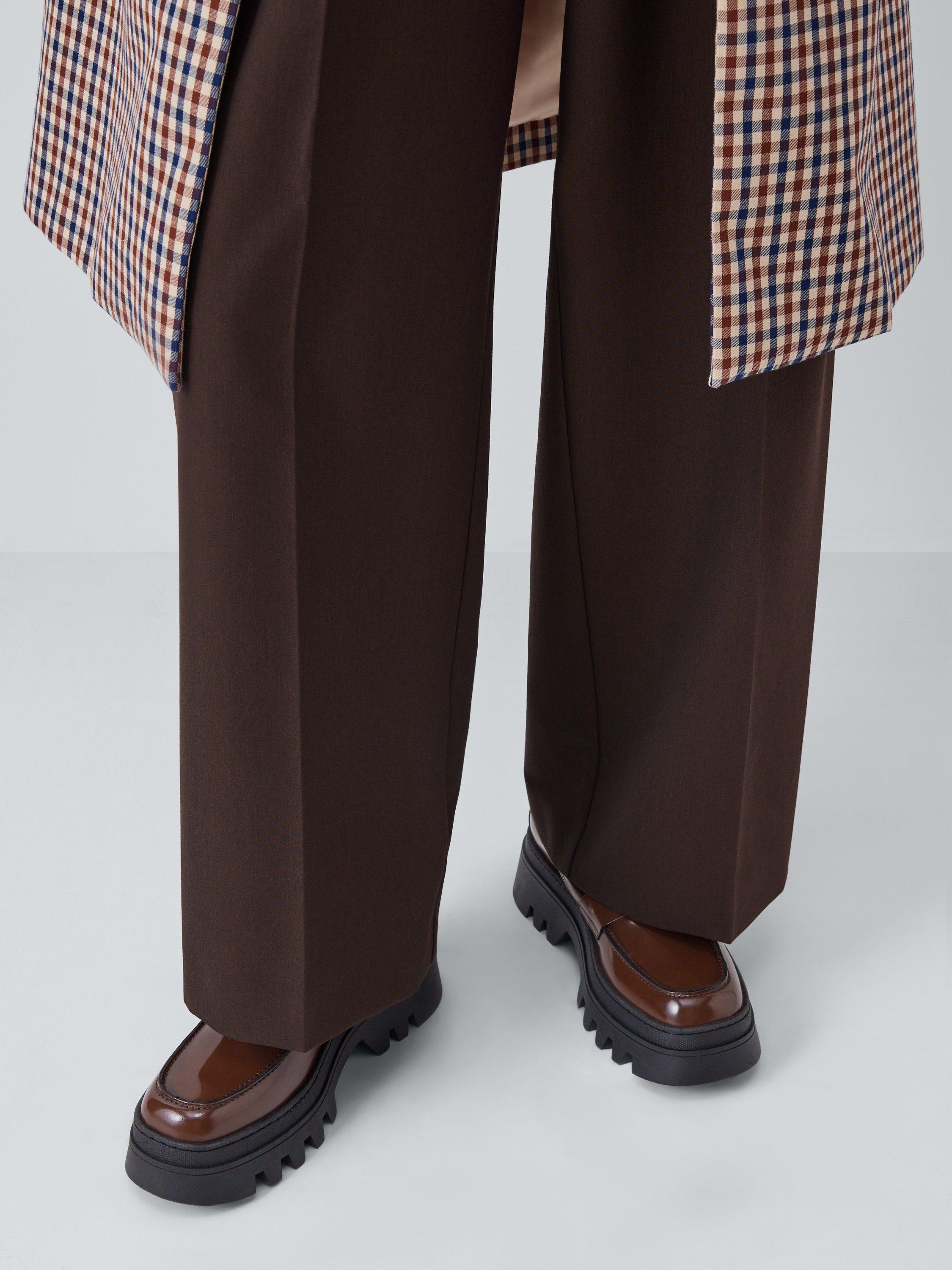 Product image 3 of 6, which shows John Lewis Gene Leather Chunky Cleated Loafers, Brown, 6