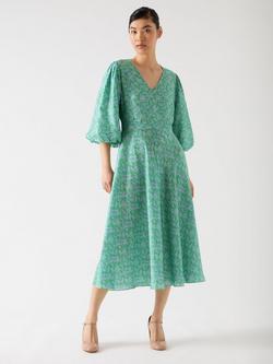 L.K.Bennett Lola Blossom Floral Dress, Green/Multi, Green/Multi