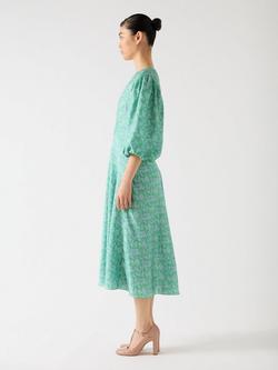 L.K.Bennett Lola Blossom Floral Dress, Green/Multi - view 2, Green/Multi