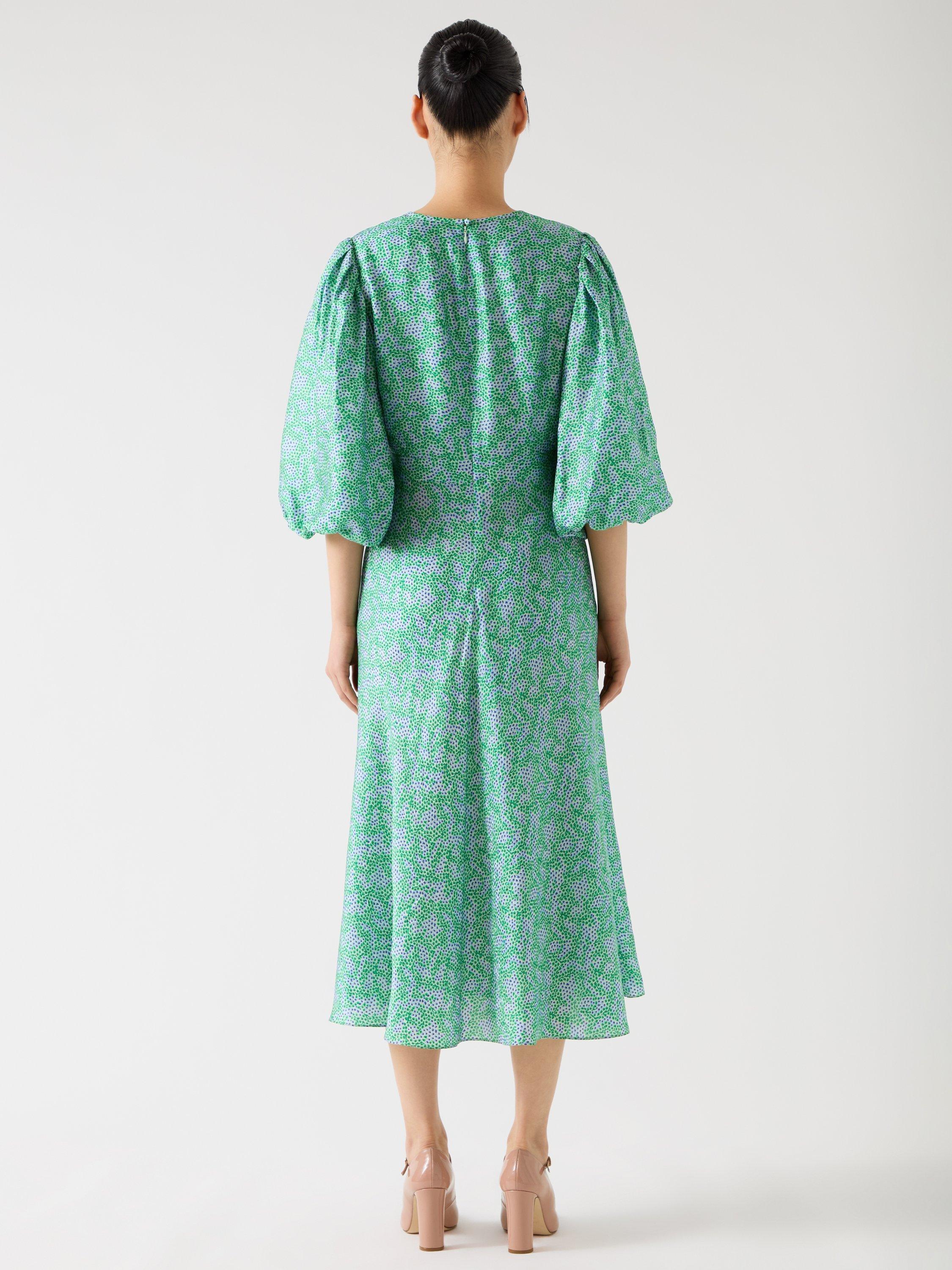 Product image 3 of 4, which shows L.K.Bennett Lola Blossom Floral Dress, Green/Multi, 6