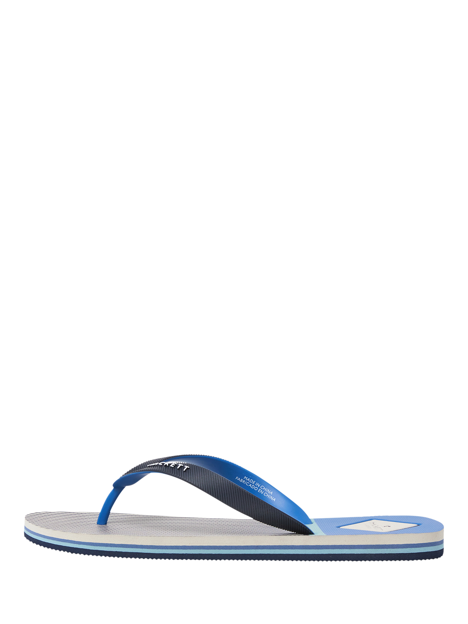 Product image 1 of 6, which shows Hackett London Logo Stripe Flip Flops, Navy, 6