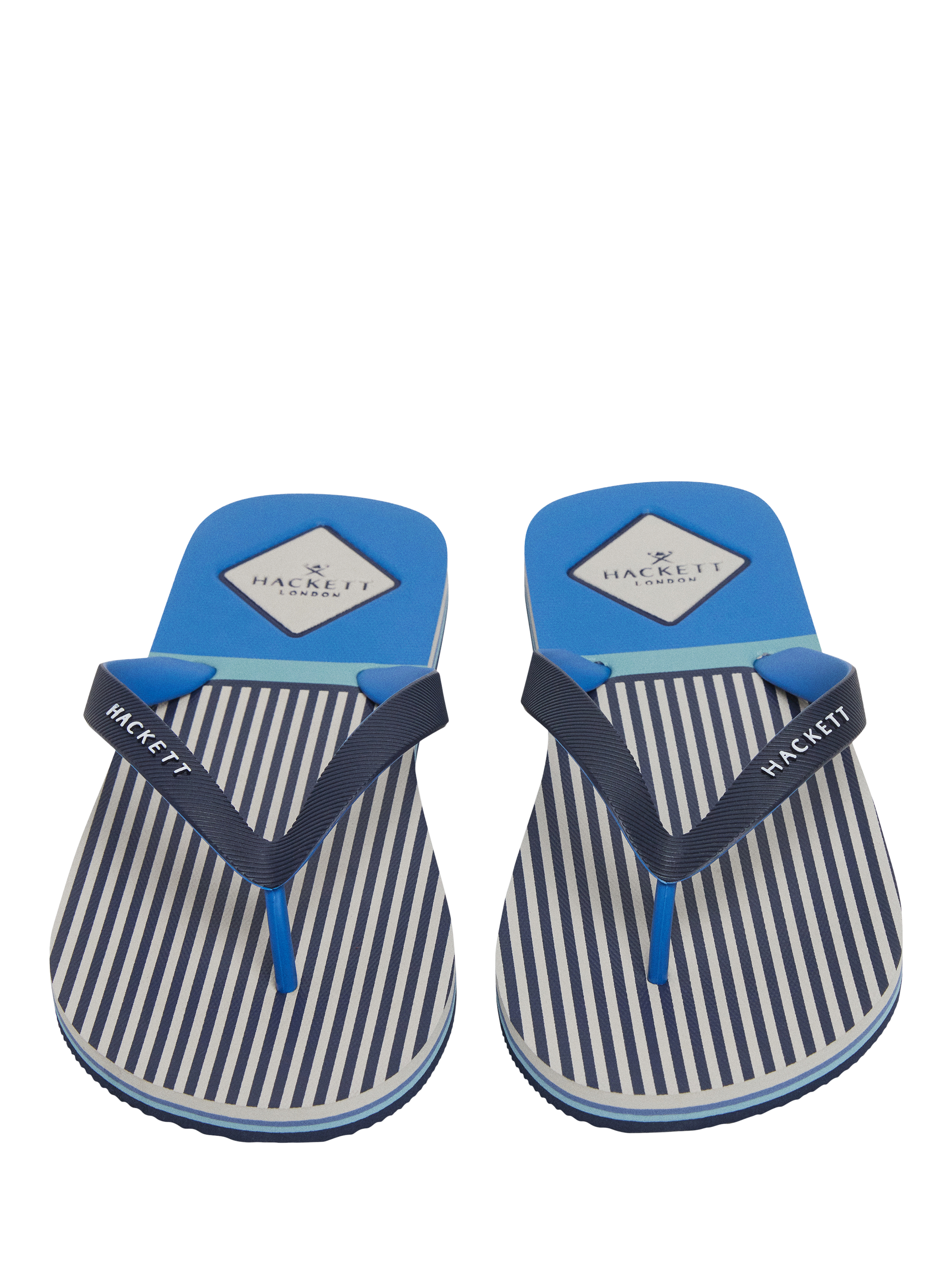 Product image 4 of 6, which shows Hackett London Logo Stripe Flip Flops, Navy, 6