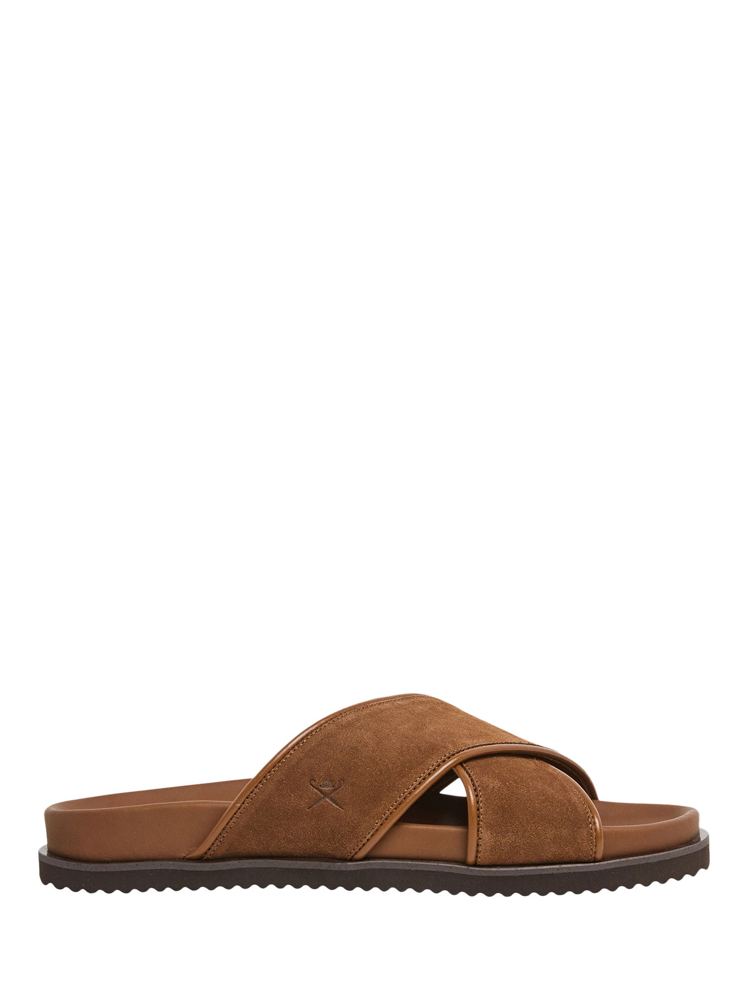 Product image 1 of 6, which shows Hackett London Mikonos Highcross Suede Sandals, Brown, 6